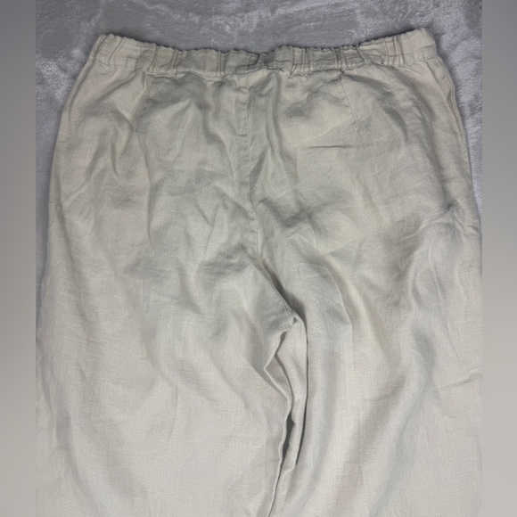 J.Jill Love Linen 100% Linen Cream Drawstring Wide Leg Casual Pants Size Medium - Picture 12 of 16